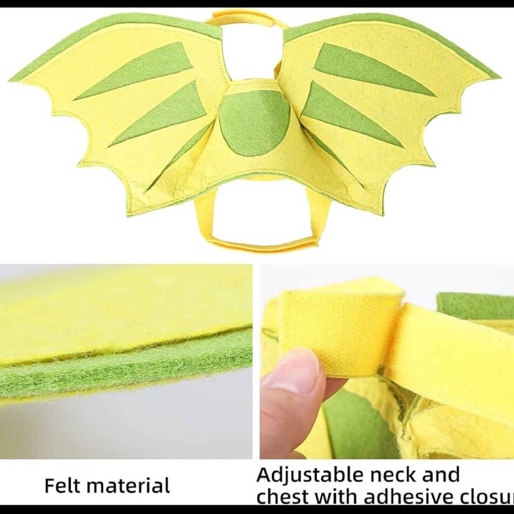 Green Dinosaur Wings Cat Costume - Picture 5 of 5